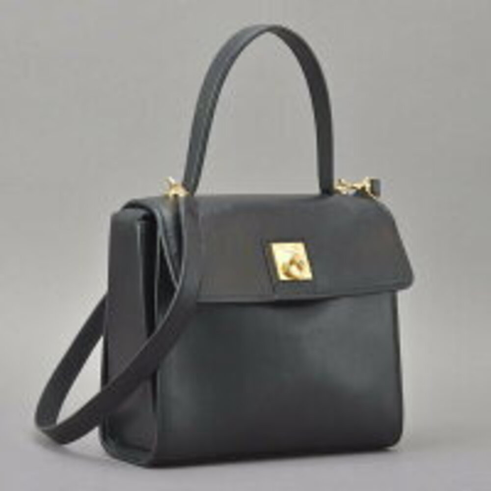 Celine top crossbody hardware bag leather shoulder handle handbag ring black